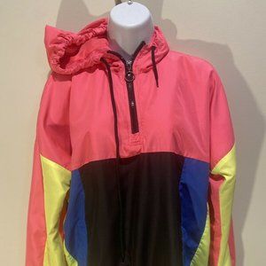 Rue 21 Hooded Multi Color Windbreaker Size Small